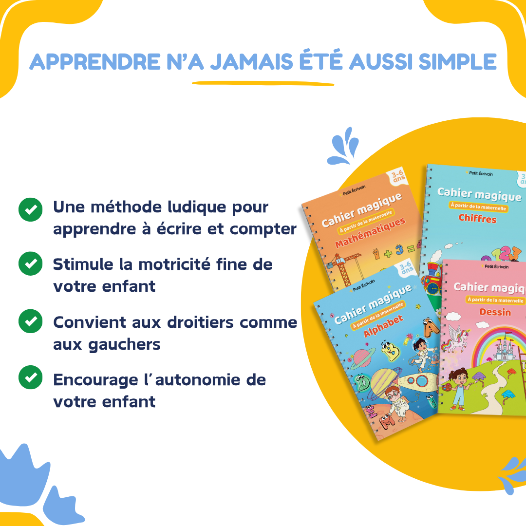 Les Cahiers Magiques - Cahier d'apprentissage réutilisable en 3D