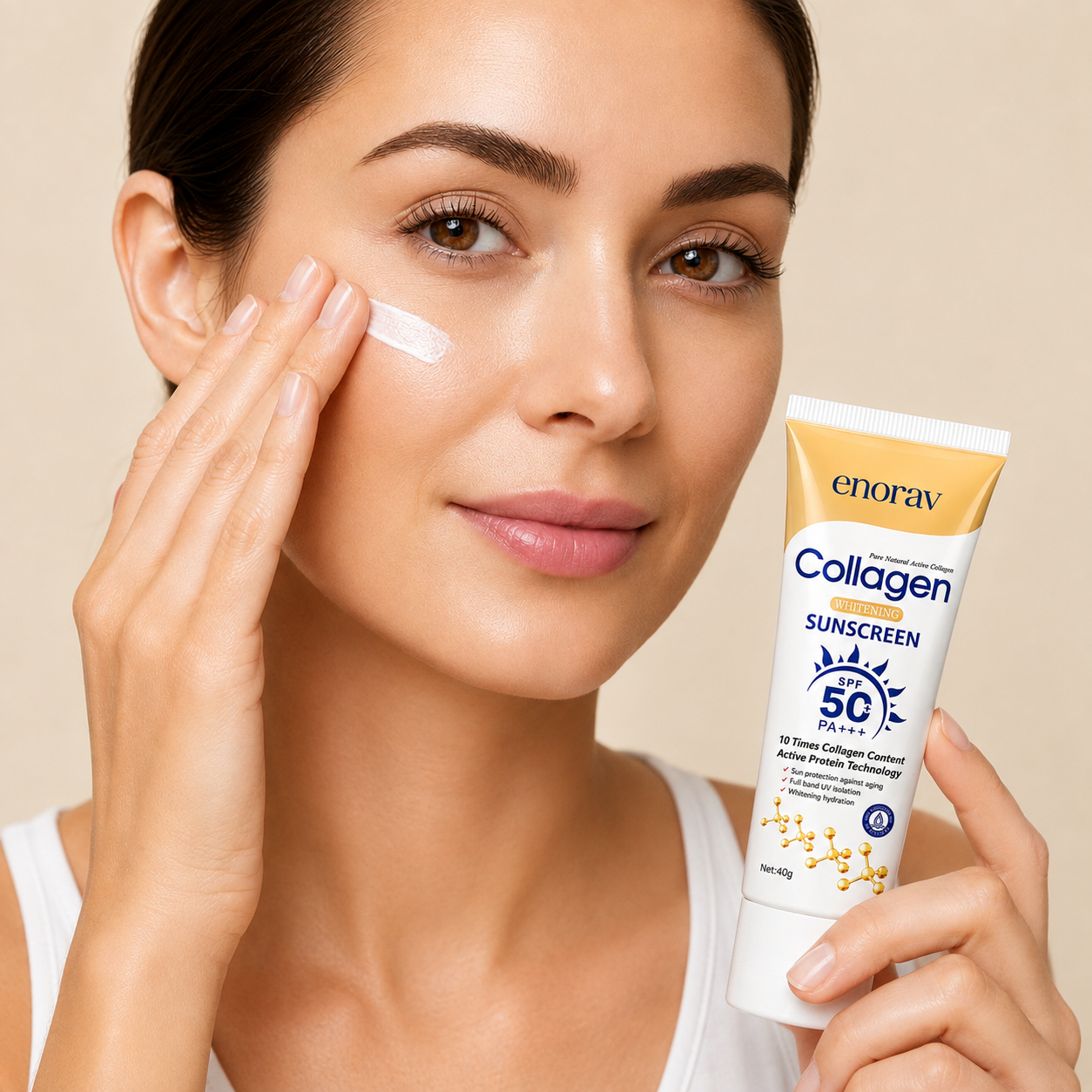 Crème solaire collagène SPF 50+