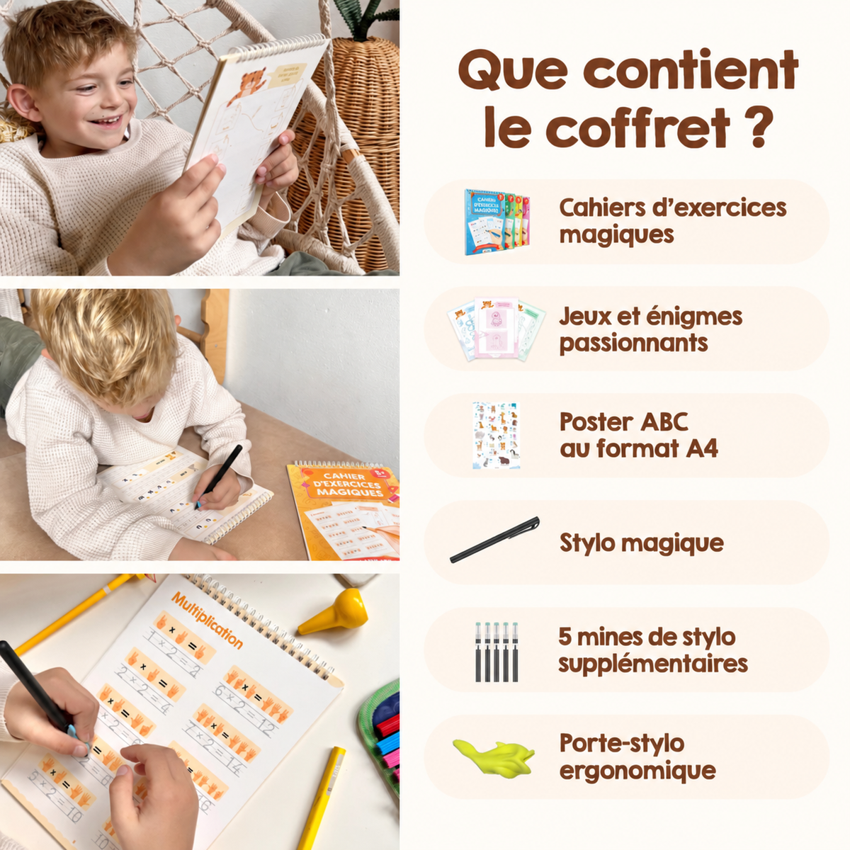 Les Cahiers Magiques - Cahier d'apprentissage réutilisable en 3D